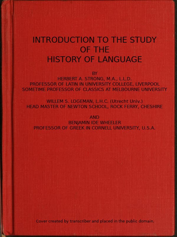 Introduction to the Study of the History of Language