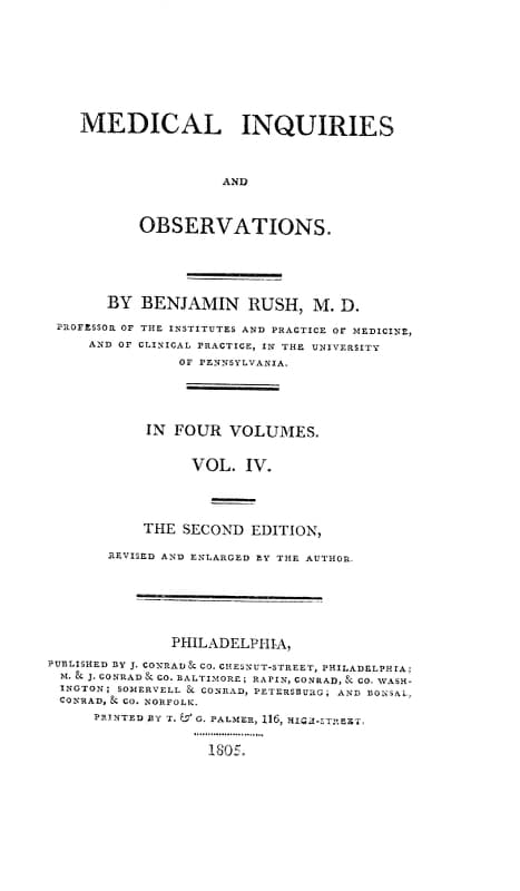 Medical Inquiries and Observations, Vol. 4the Second Edition, Revised and Enlarged by the Author