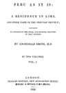 Peru as It Is, Volume 1 (of 2)