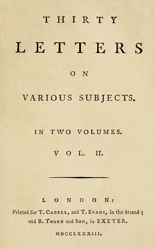 Thirty Letters on Various Subjects, Vol. 2 (of 2)