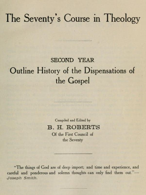 The Seventy's Course in Theology, Second Year