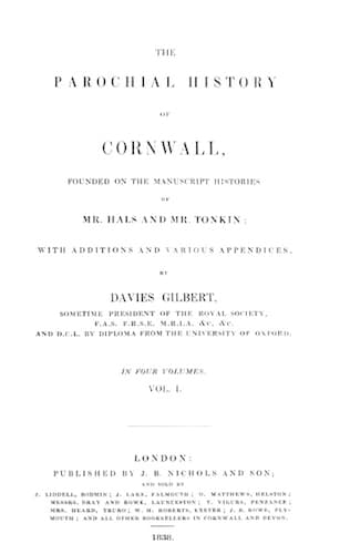The Parochial History of Cornwall, Volume 1 (of 4)
