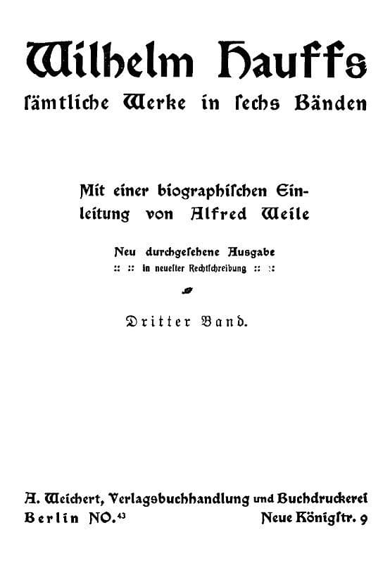 Wilhelm Hauffs sämtliche Werke in sechs Bänden. Bd. 3