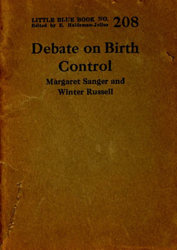 Debate on birth control. Margaret Sanger and Winter Russell
