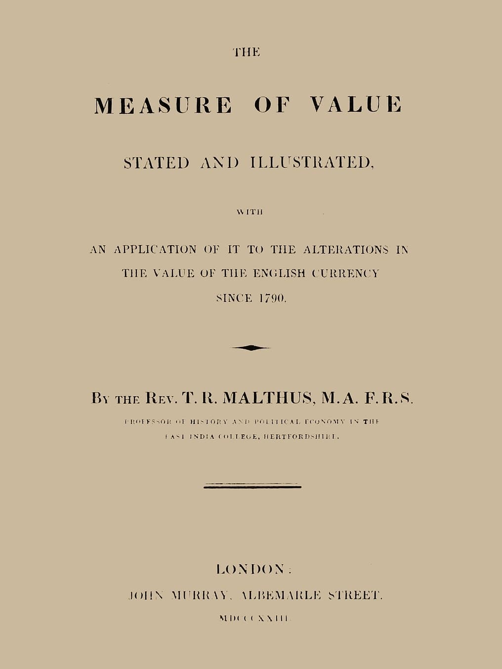The Measure of Value Stated and Illustrated