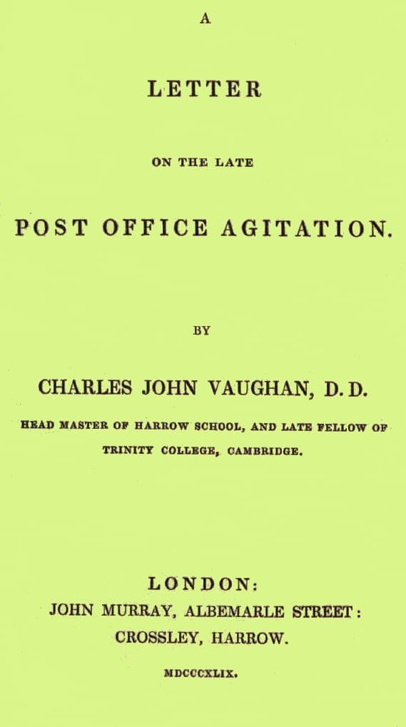 A Letter on the Late Post Office Agitation