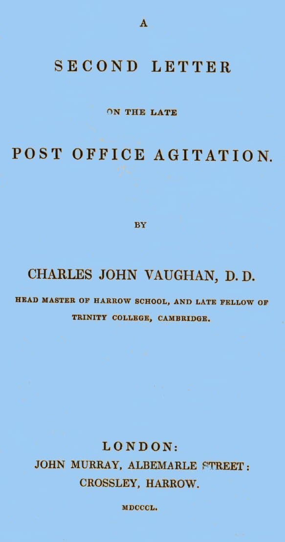 A Second Letter on the late Post Office Agitation