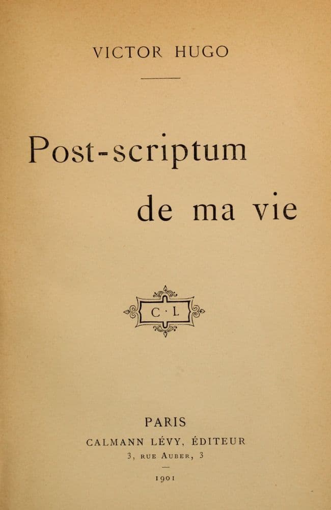 Post-scriptum de ma vie