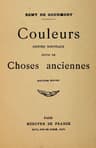 Couleurs. Contes nouveaux; suivis de Choses anciennes