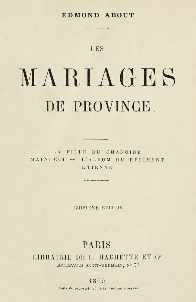 Les mariages de province