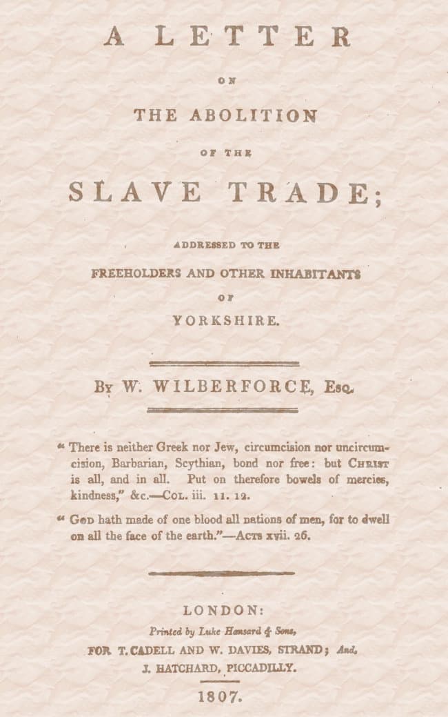 A Letter on the Abolition of the Slave Trade