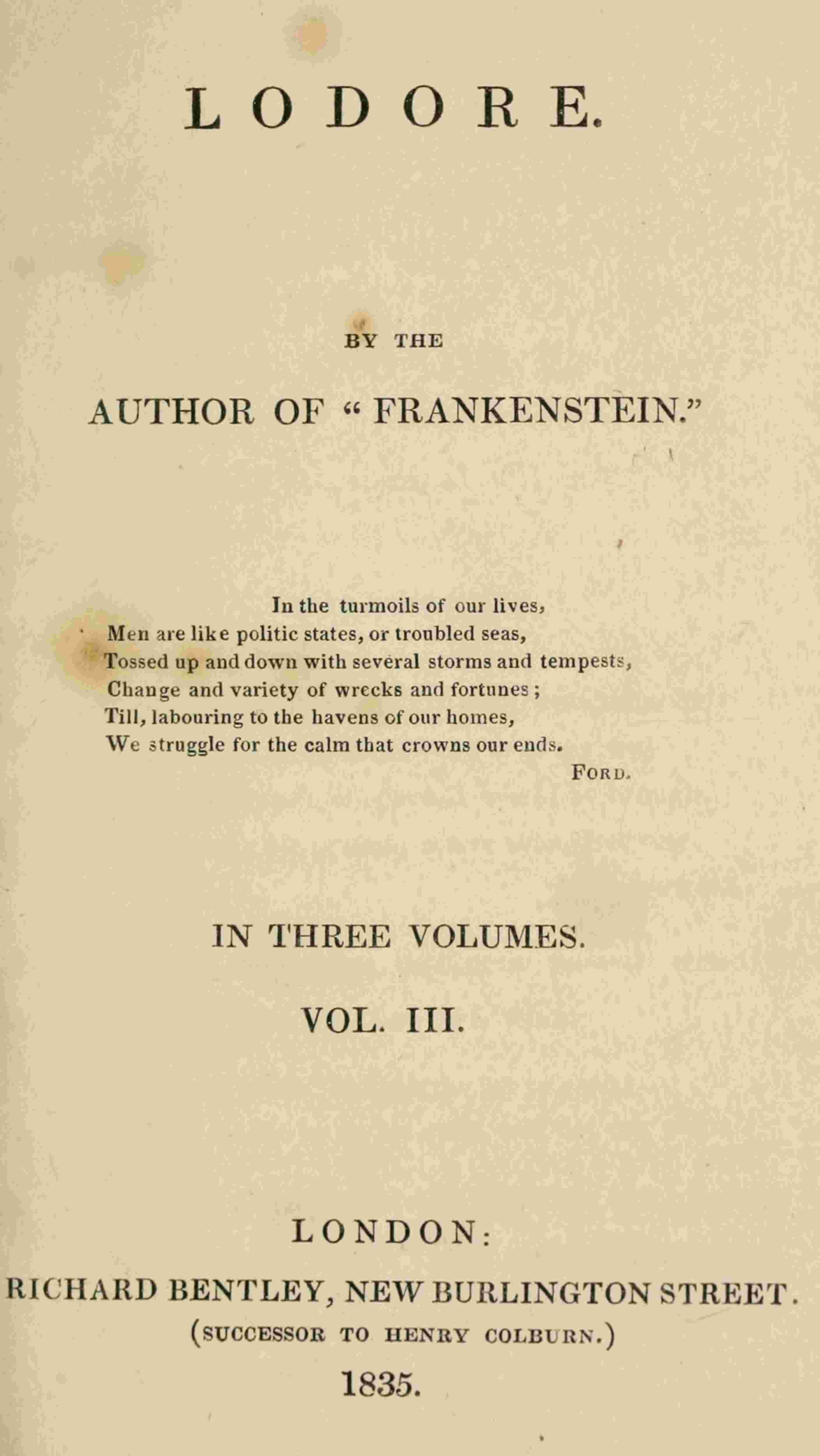 Lodore, Vol. 3 (of 3)