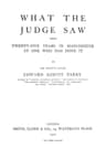 What the Judge Saw: Being Twenty-Five Years in Manchester