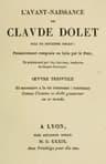 L'avant-naissance de Claude Dolet