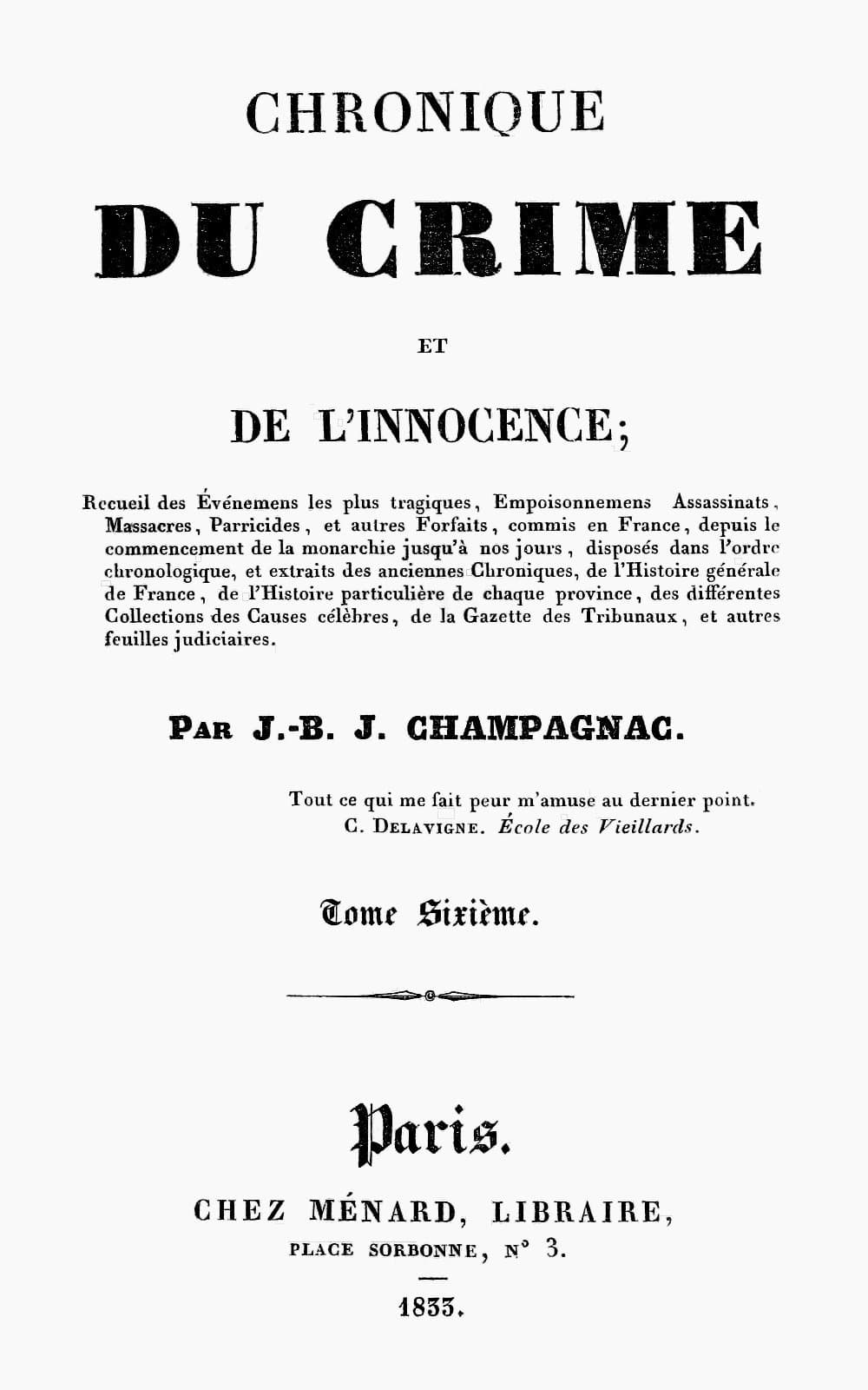 Chronique du crime et de l'innocence, tome 6/8