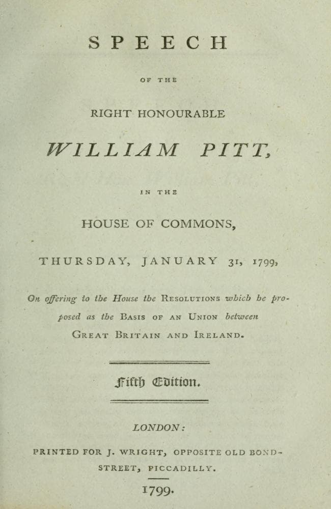 Speech of the Right Honourable William Pitt, in the House of Commons, Thursday,…