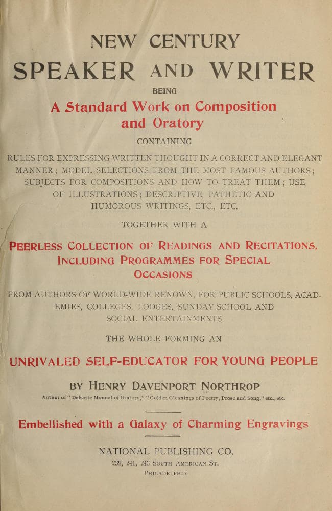 New Century Speaker and Writer: Being a Standard Work on Composition and…