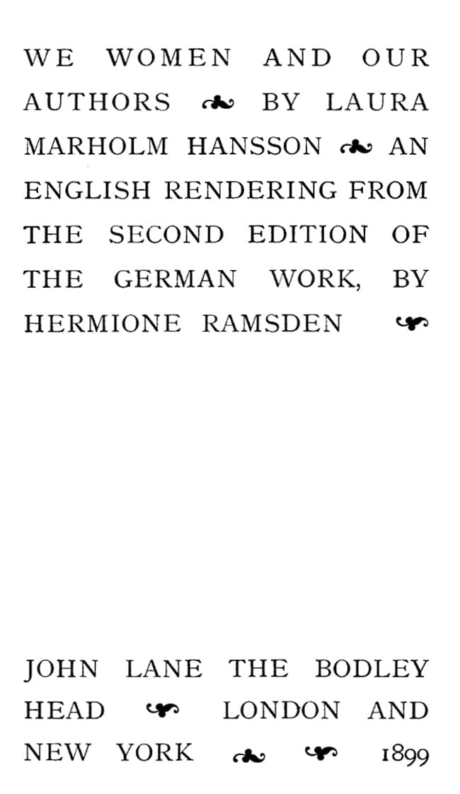 We Women and Our Authors