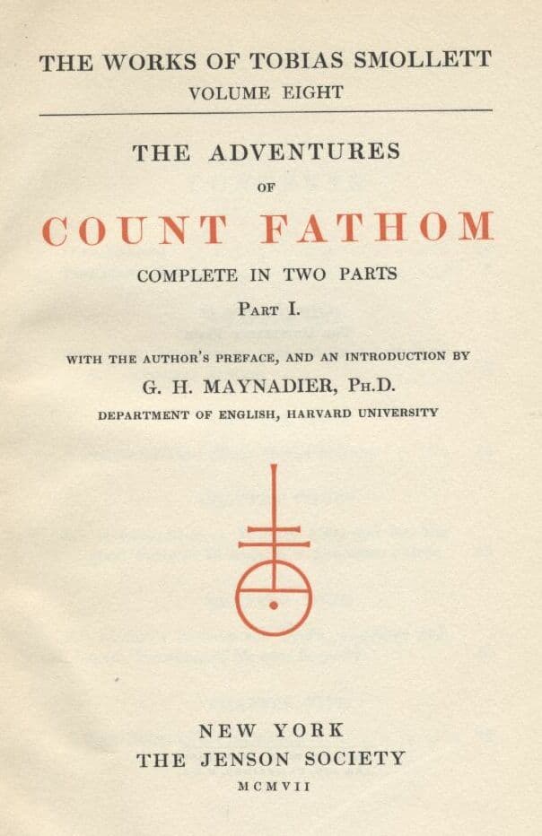 The Adventures of Ferdinand Count Fathom — Volume 01