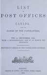 List of Post Offices in Canada, with the Names of the Postmasters ... 1856with a Supplementary List to 1st March, 1857, Inclusive