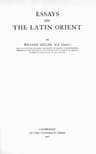Essays on the Latin Orient