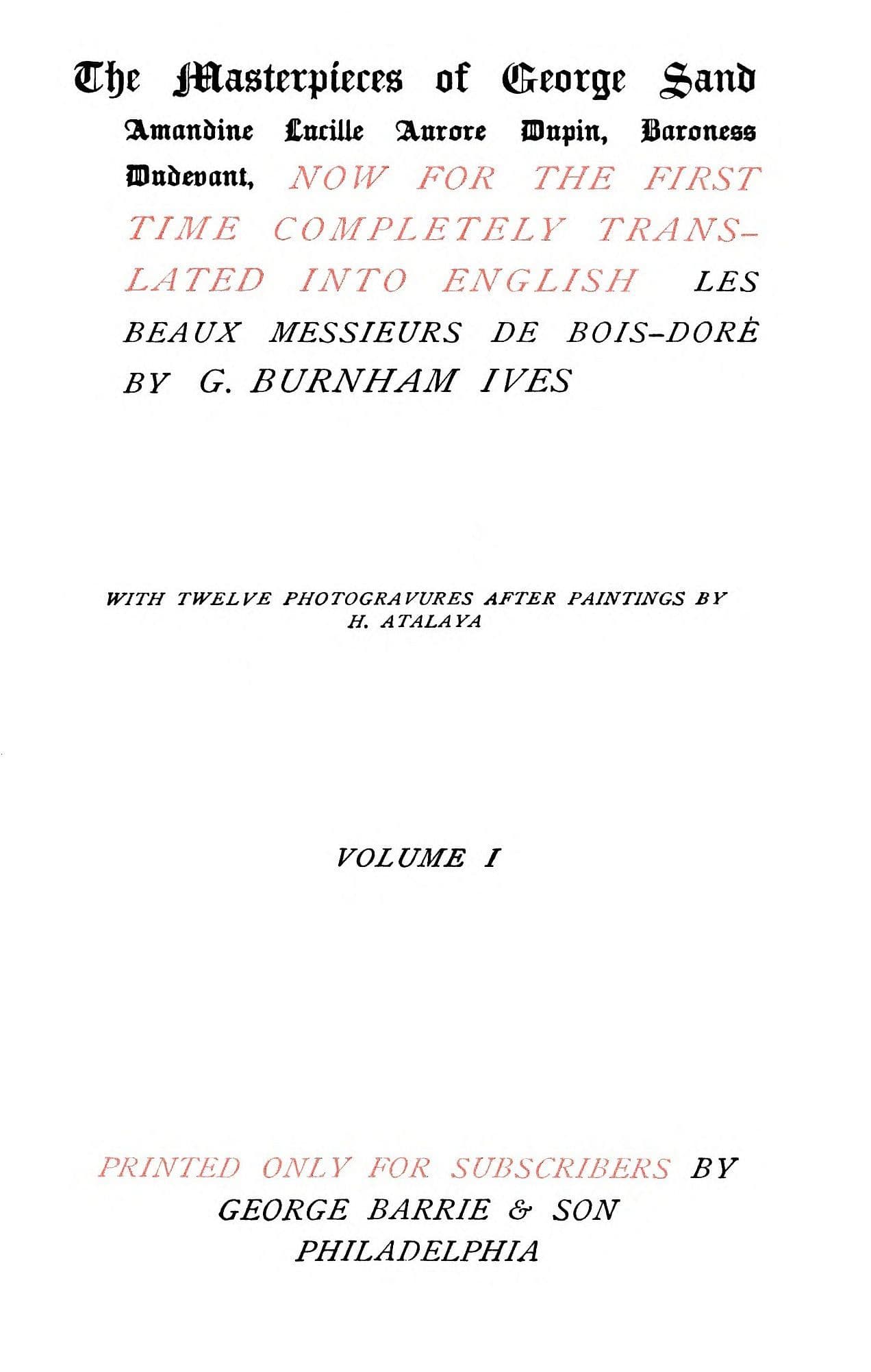 Les Beaux Messieurs De Bois-Doré Vol. 1 (of 2)