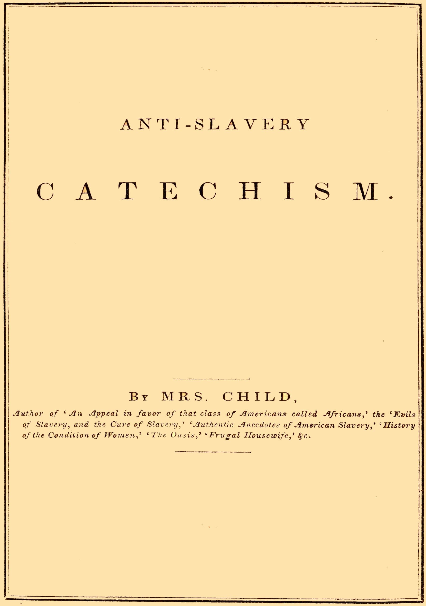 Anti-Slavery Catechism