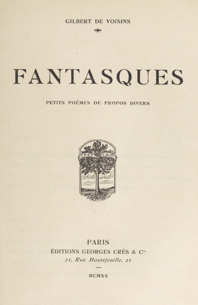 Fantasques: Petits Poèmes De Propos Divers