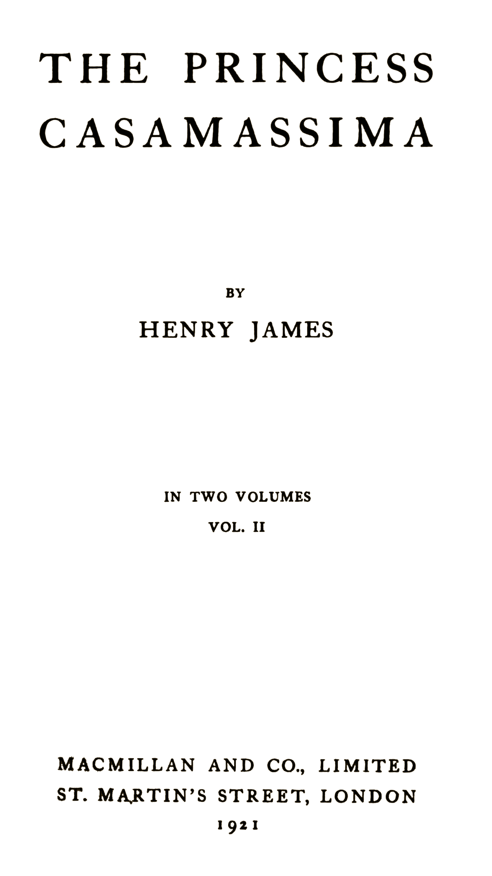 The Princess Casamassima (volume 2 of 2)