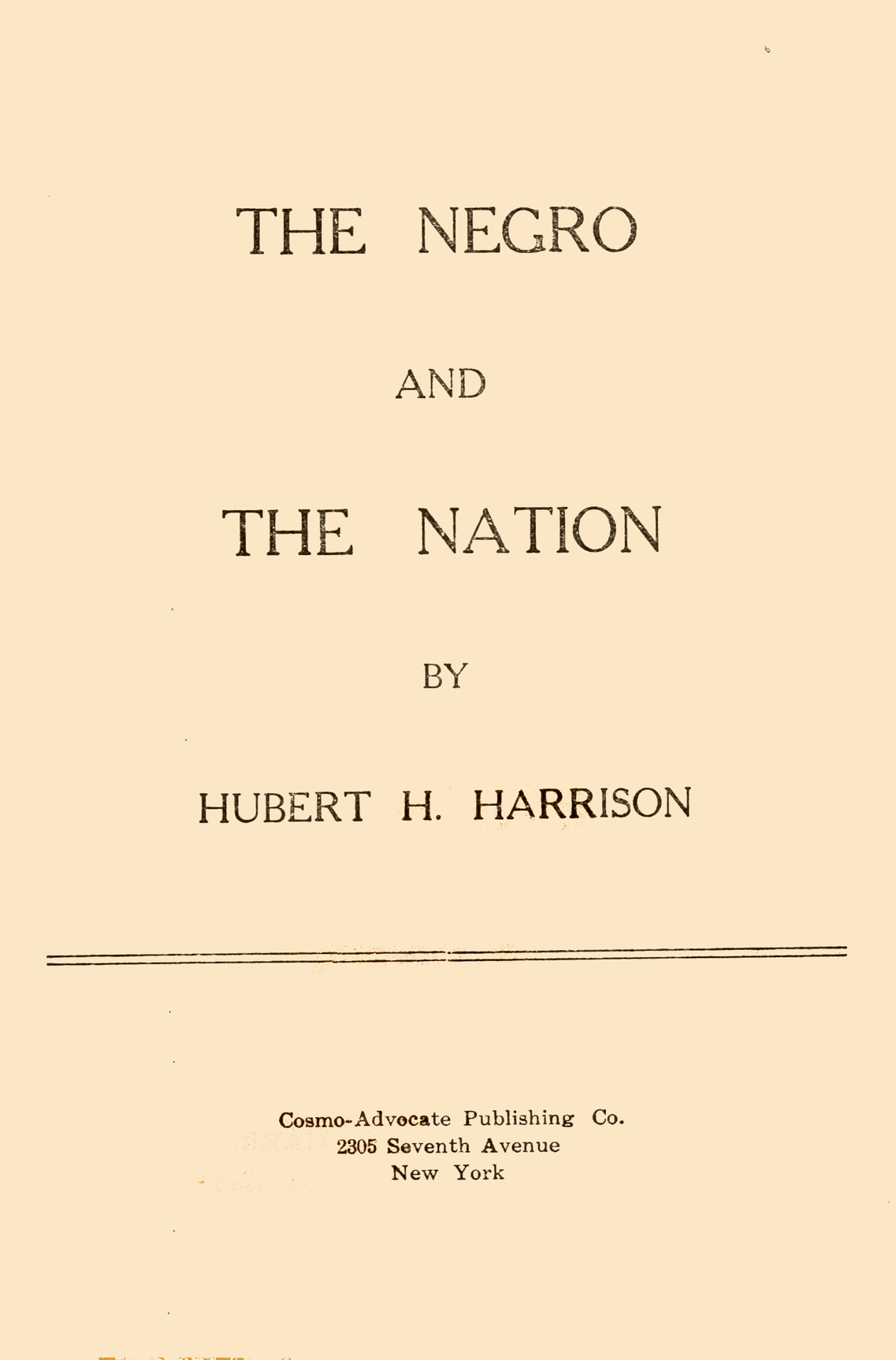 The Negro and the Nation