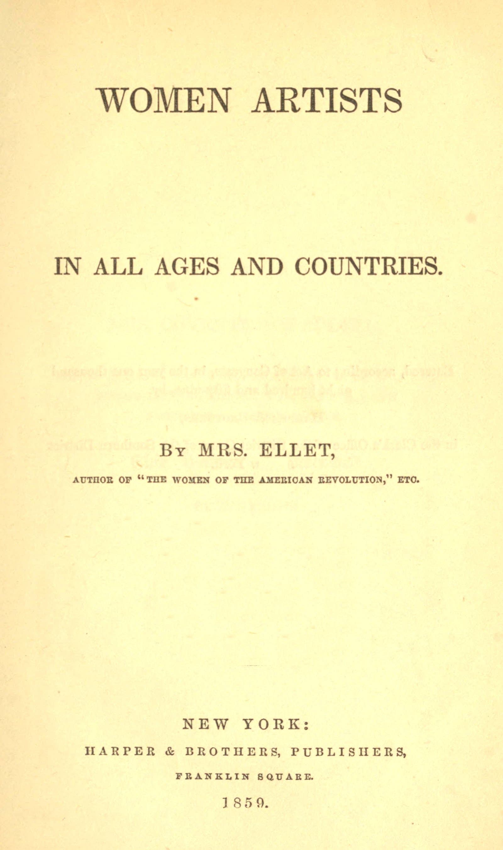 Women Artists in All Ages and Countries