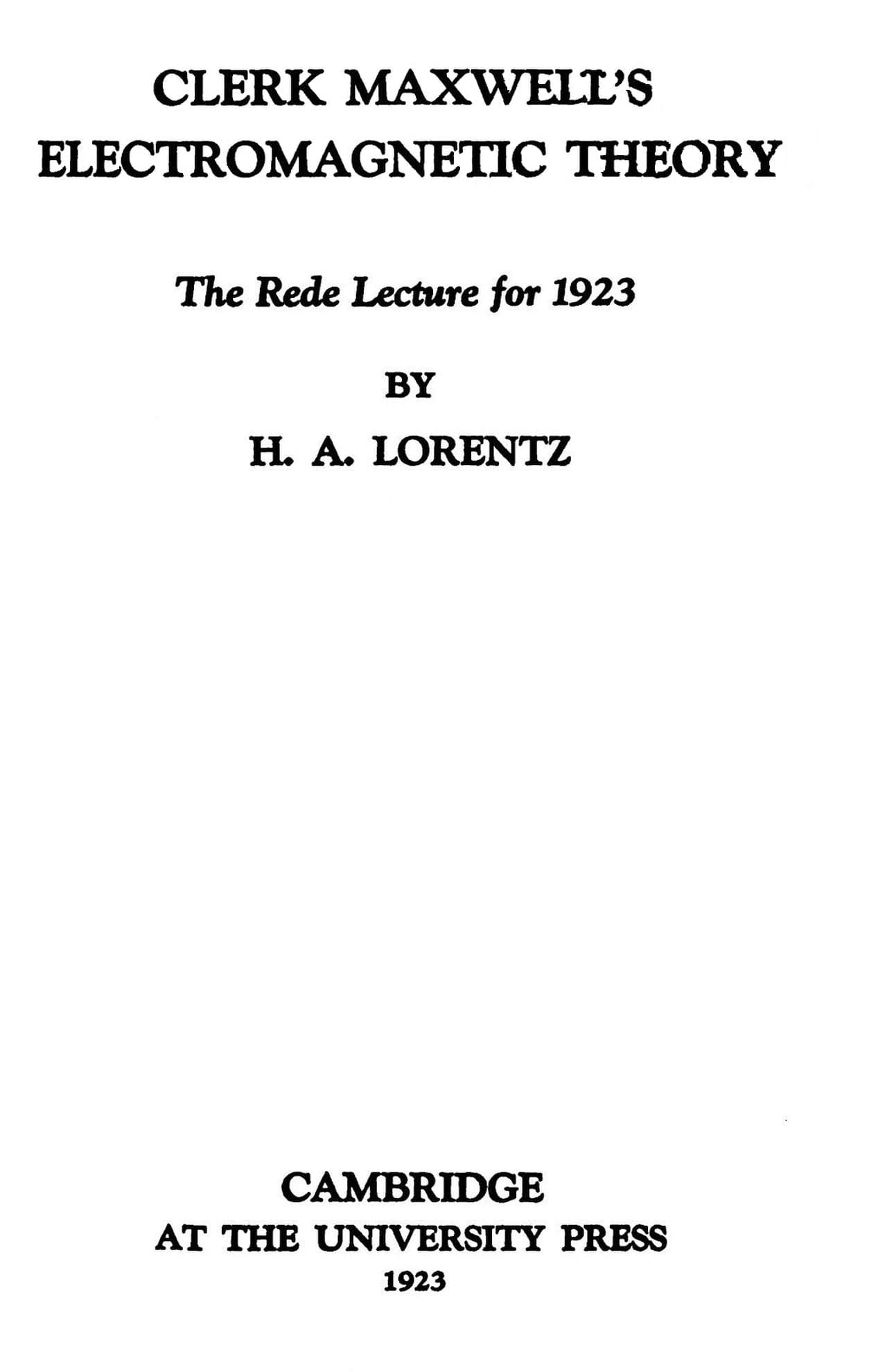Clerk Maxwell's Electromagnetic Theory