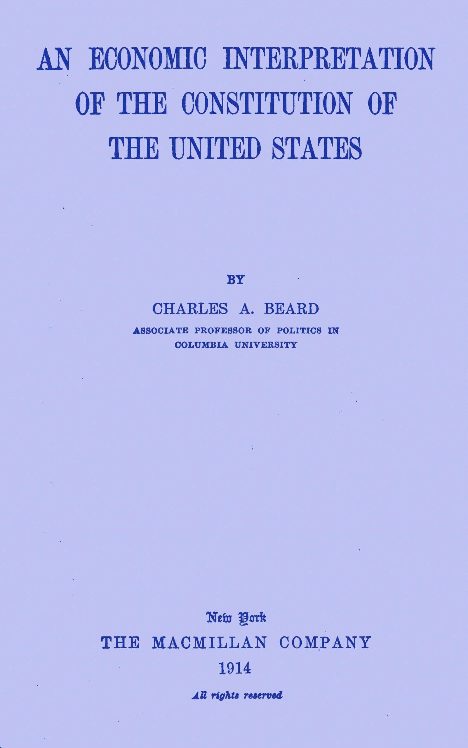 An Economic Interpretation of the Constitution of the United States