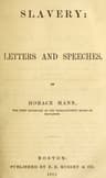 Slavery: Letters and Speeches