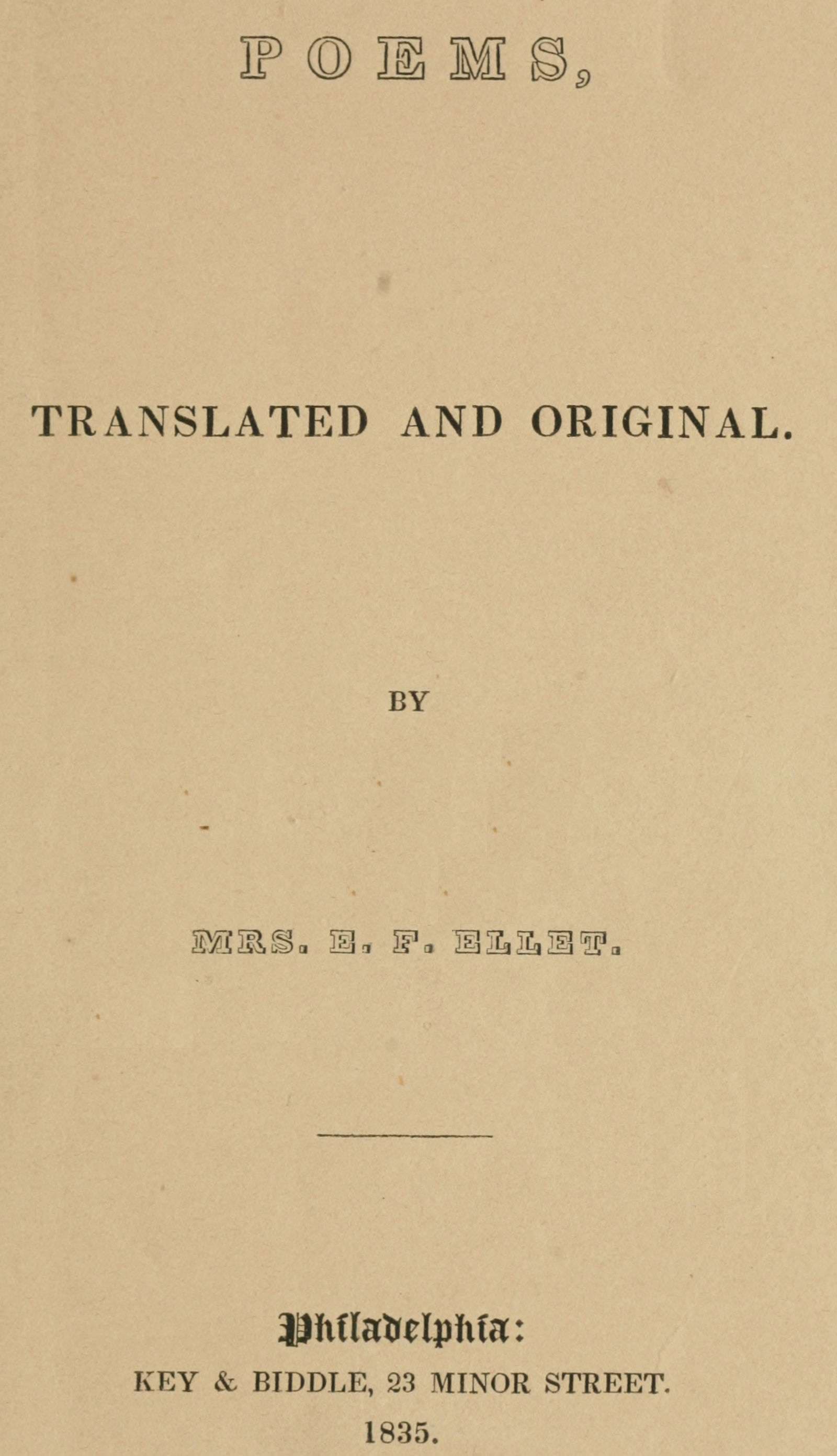 Poems, Translated and Original