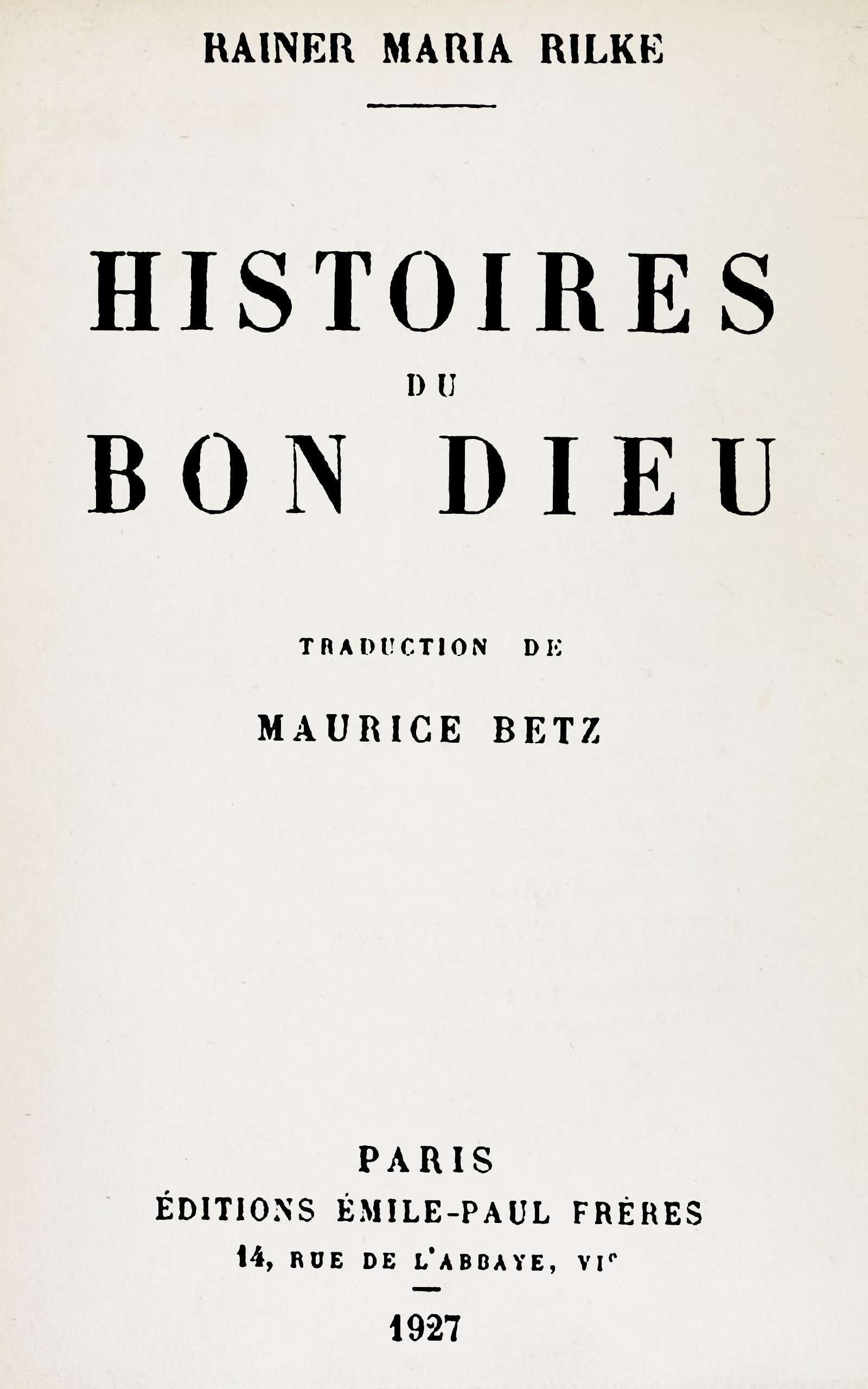 Histoires Du Bon Dieu