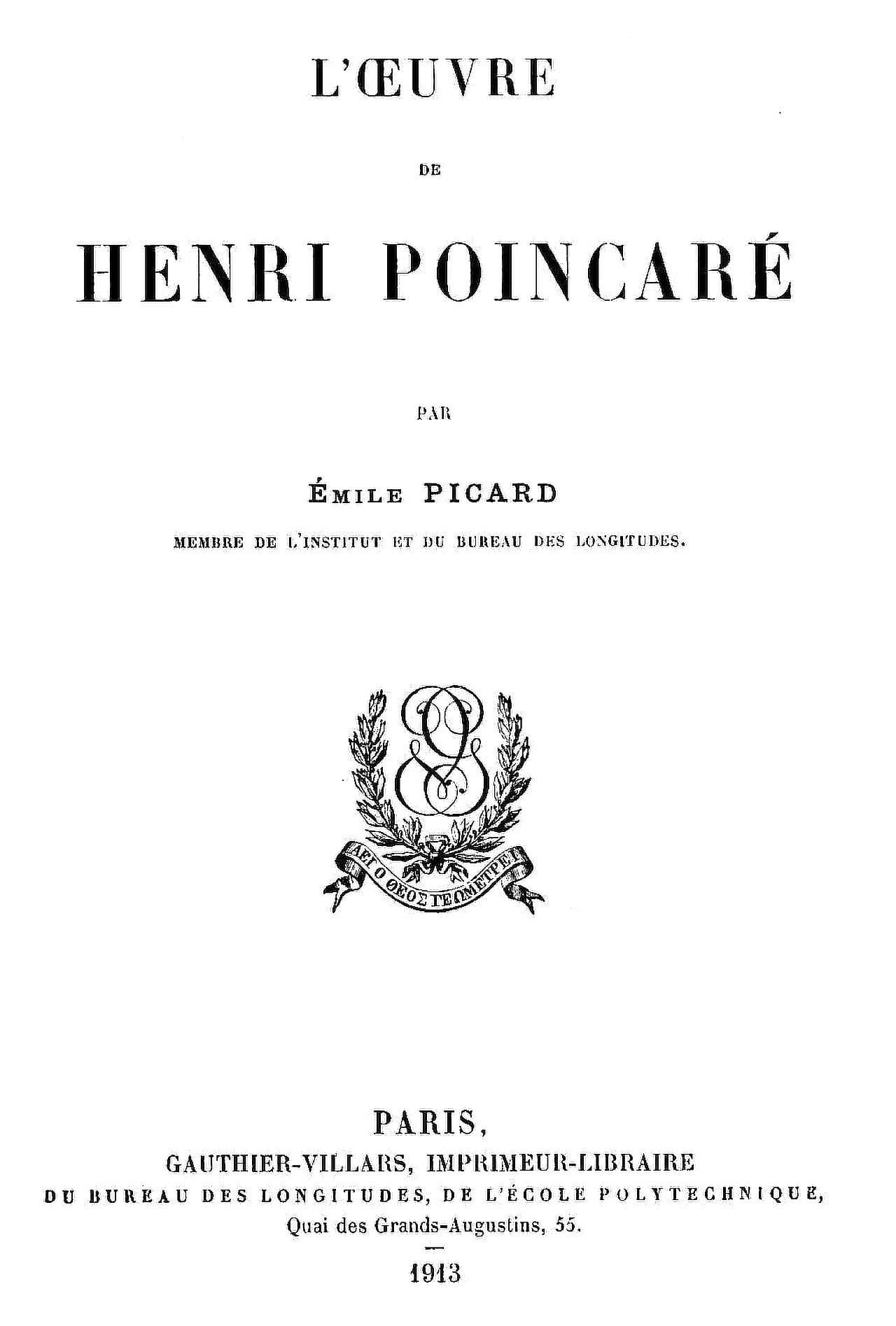 L'œuvre De Henri Poincaré