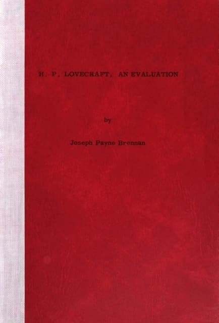 H.p. Lovecraft, an Evaluation