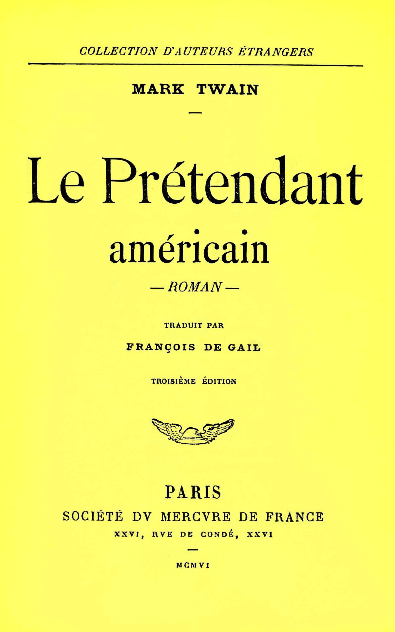 Le Prétendant Américain: Roman