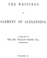 The Writings of Clement of Alexandria, Vol. 2 (of 2)