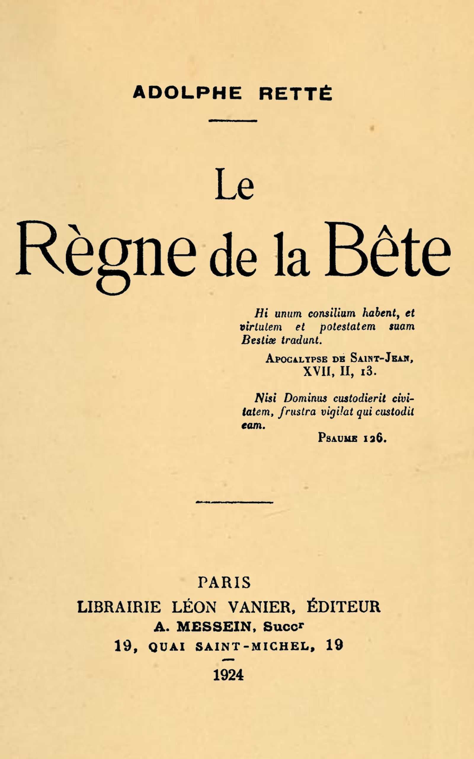 Le Règne De La Bête