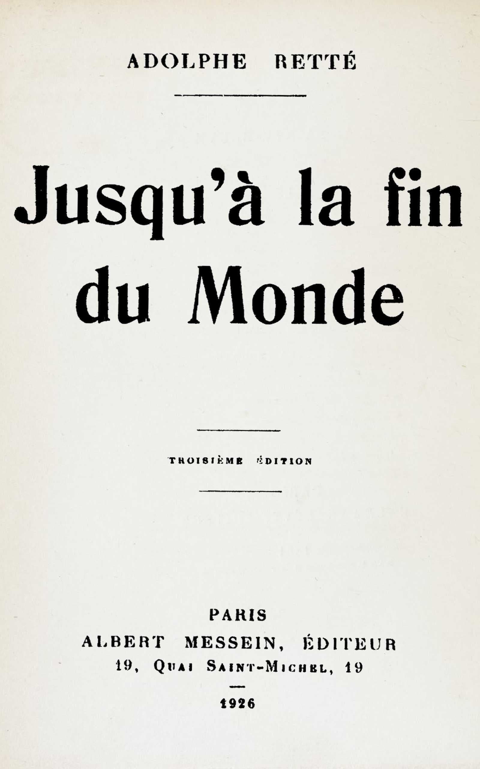 Jusqu'à La Fin Du Monde