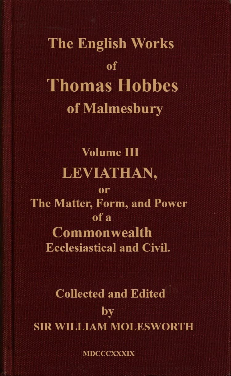 The English Works of Thomas Hobbes of Malmesbury, Volume 03 (of 11)