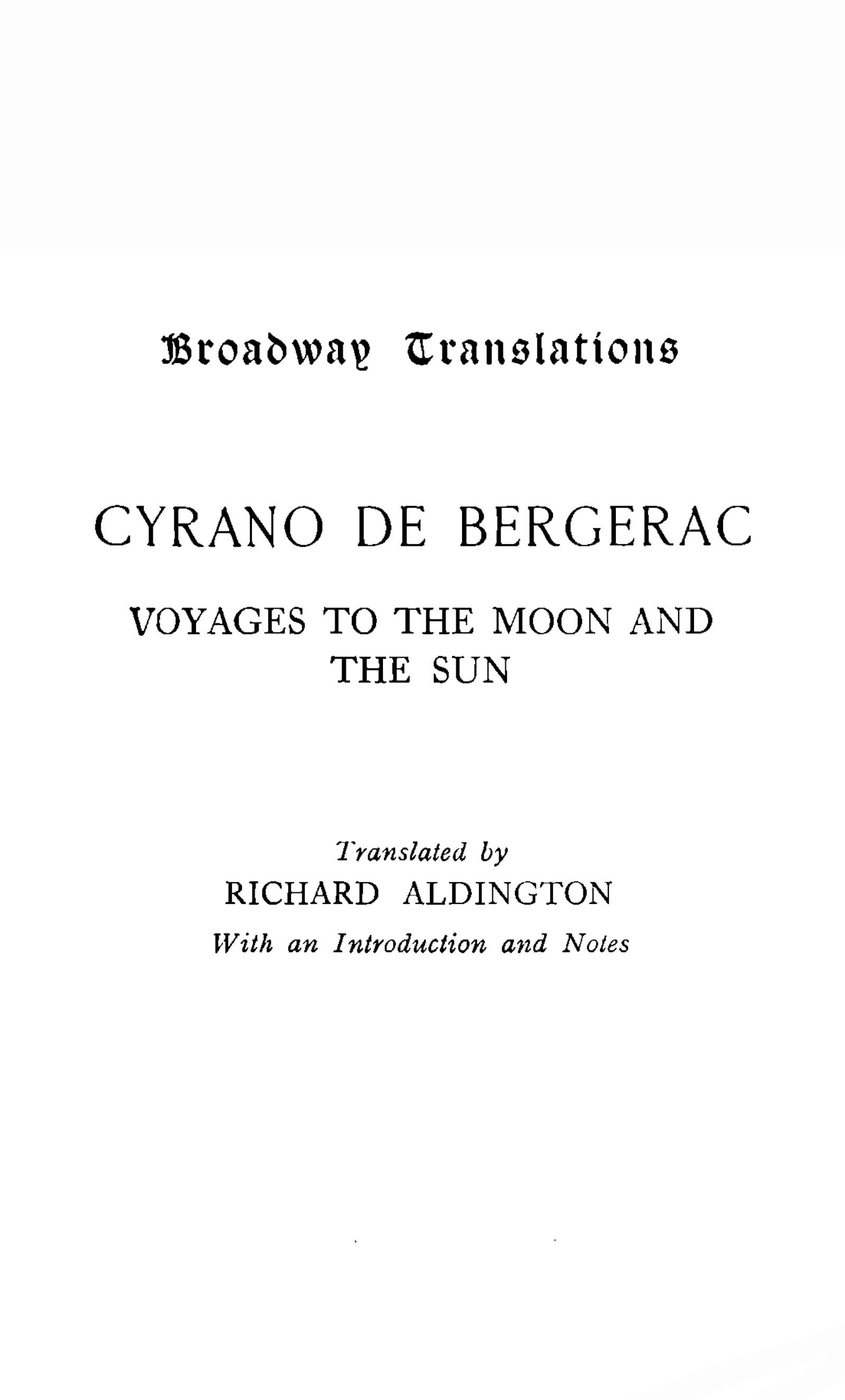 Voyages to the Moon and the Sun