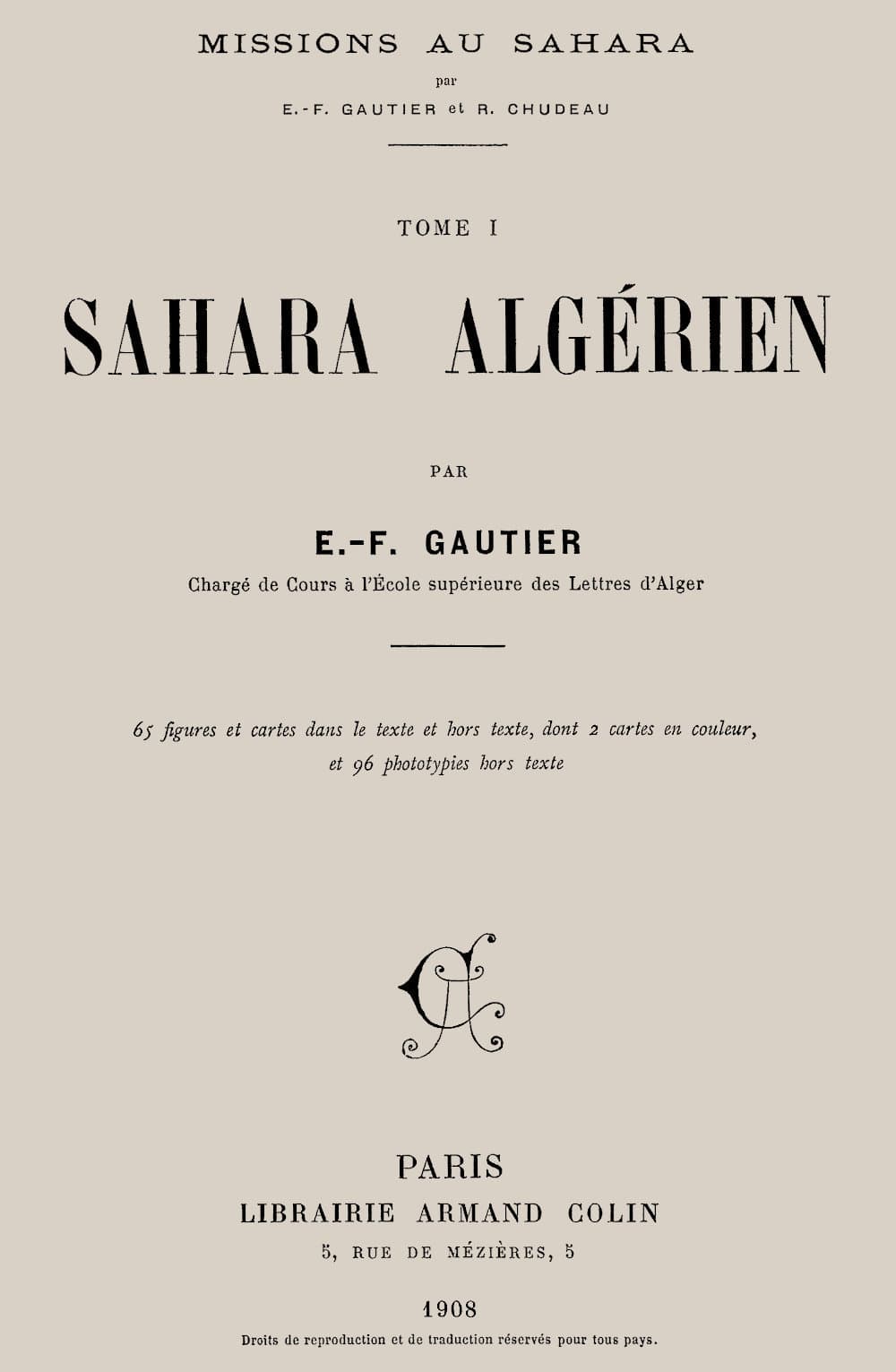 Missions Au Sahara, Tome 1: Sahara Algérien