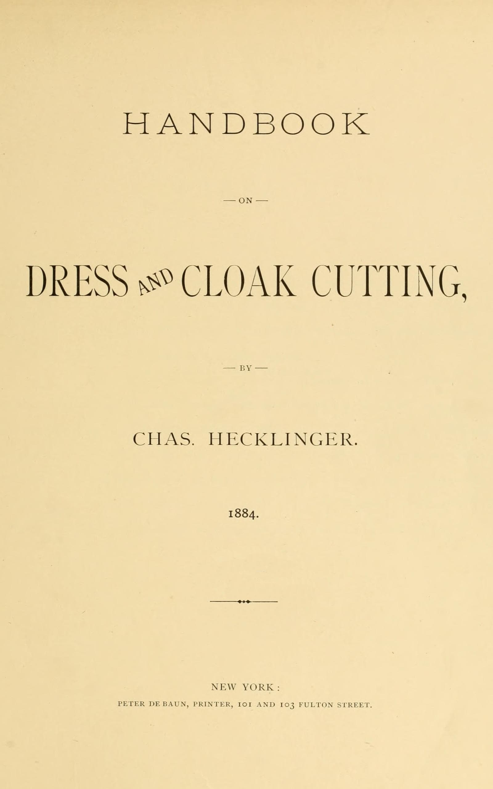 Handbook on Dress and Cloak Cutting