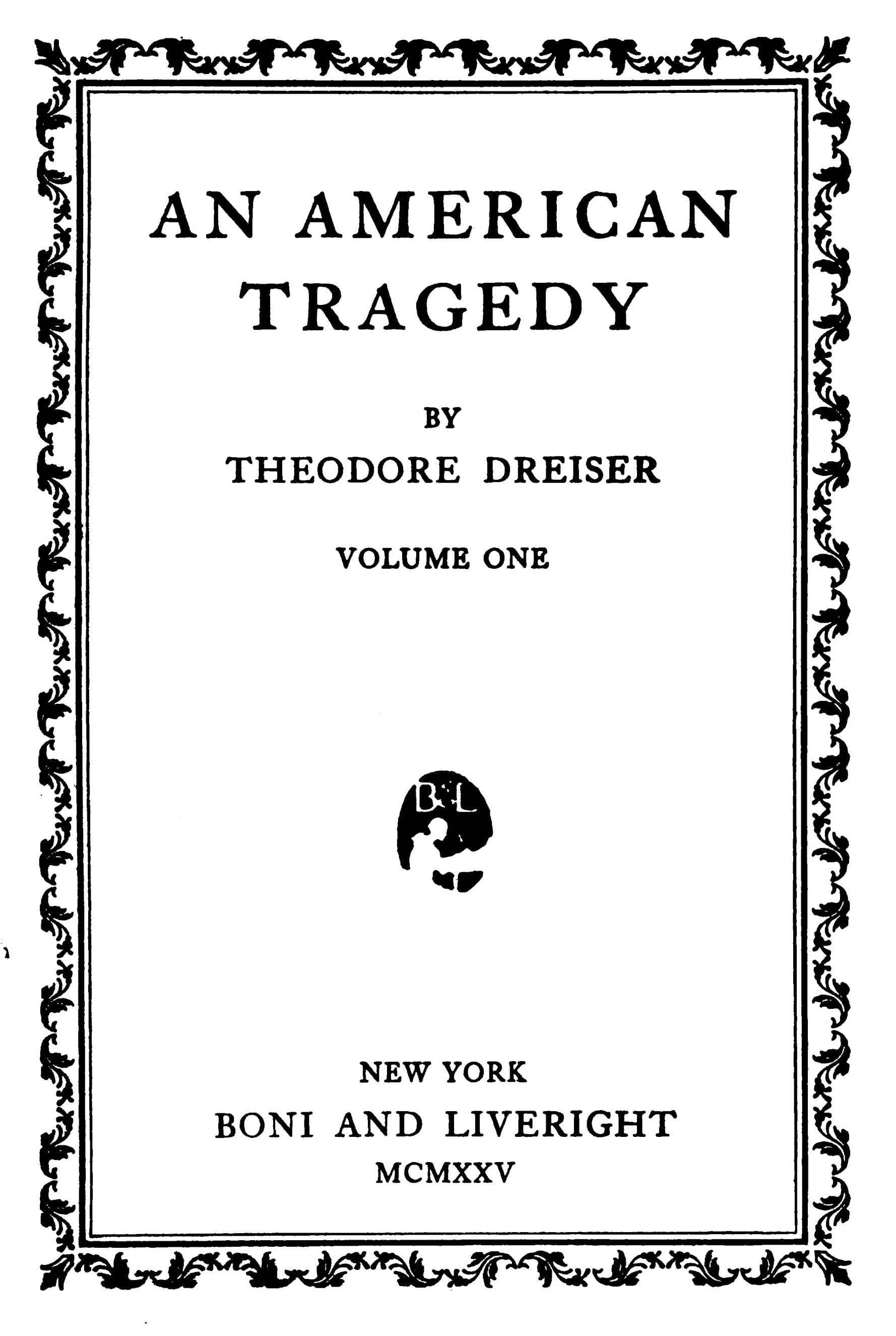 An American Tragedy, V. 1