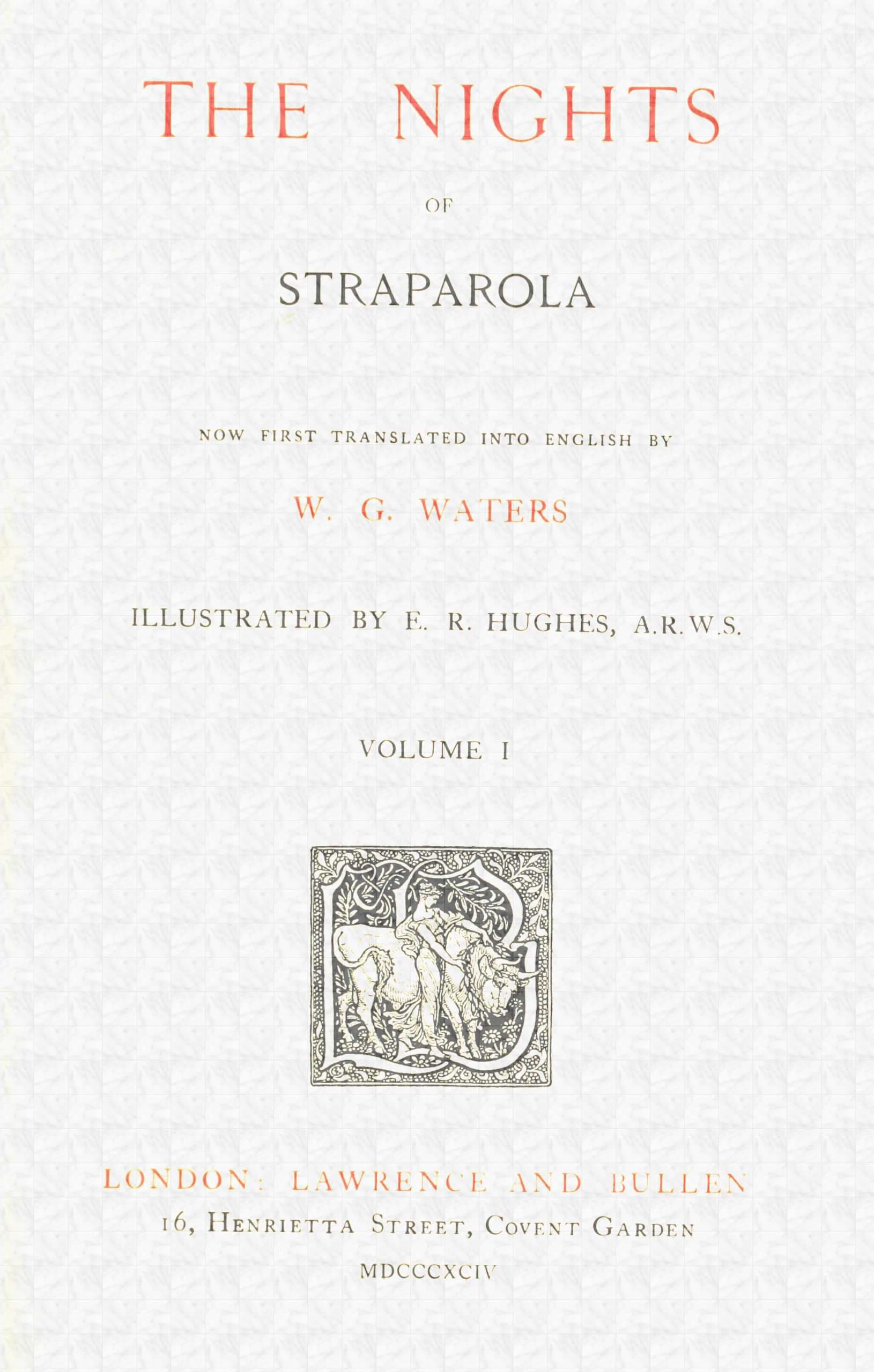 The Nights of Straparola, Volume 1 [Of 2]