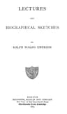 Lectures and Biographical Sketches