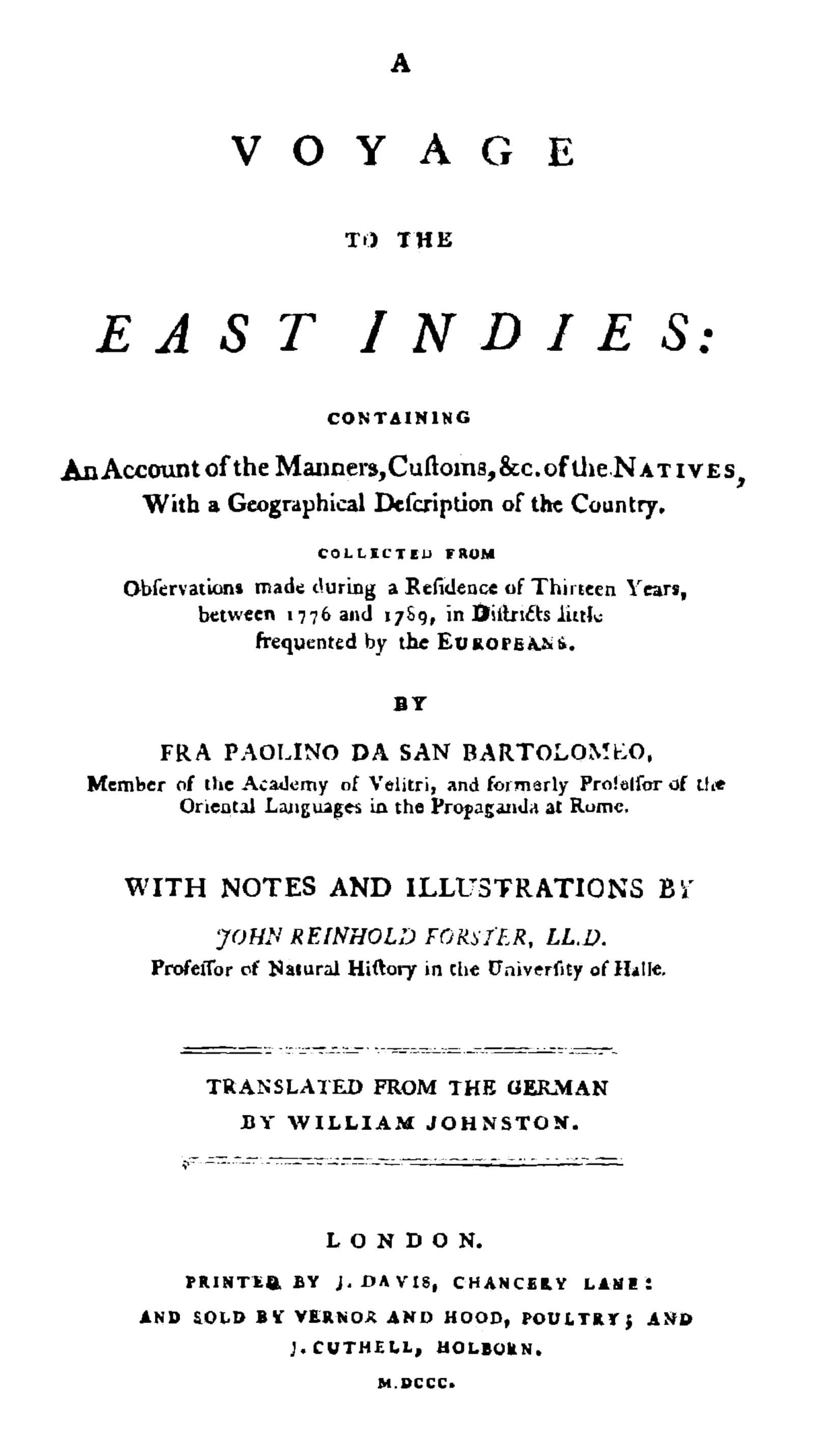 Voyage to the East Indies